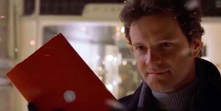 Mark Darcy qui offre son premier cadeau dans sa relation avec Bridget Jones