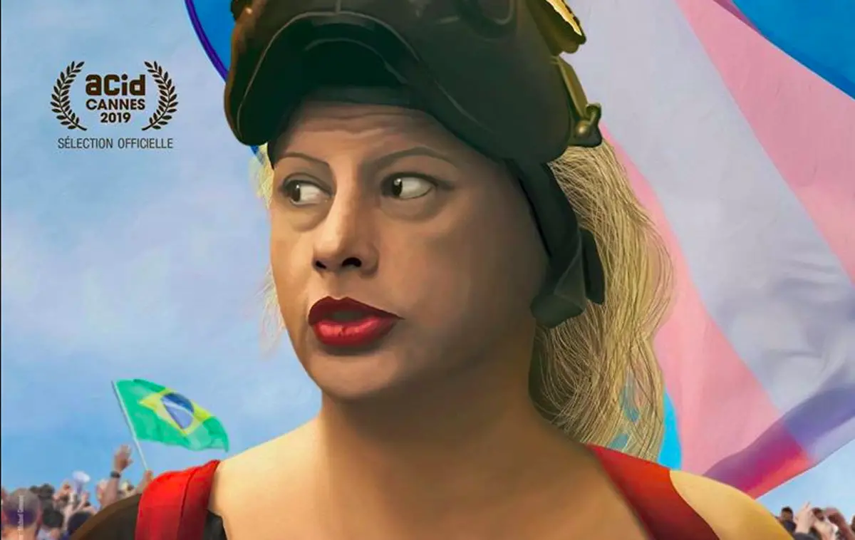 portrait d'Indianara en couleur sur l'affiche du documentaire